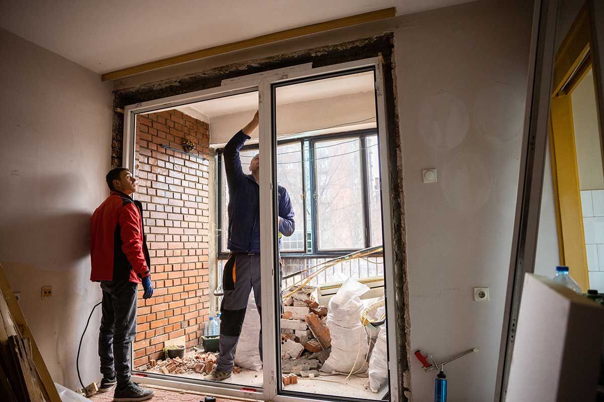 Energy-efficient door and window installation with modern design