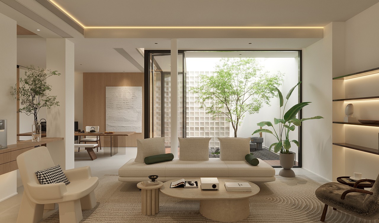 Elegant interior design with modern furniture and harmonious color scheme
